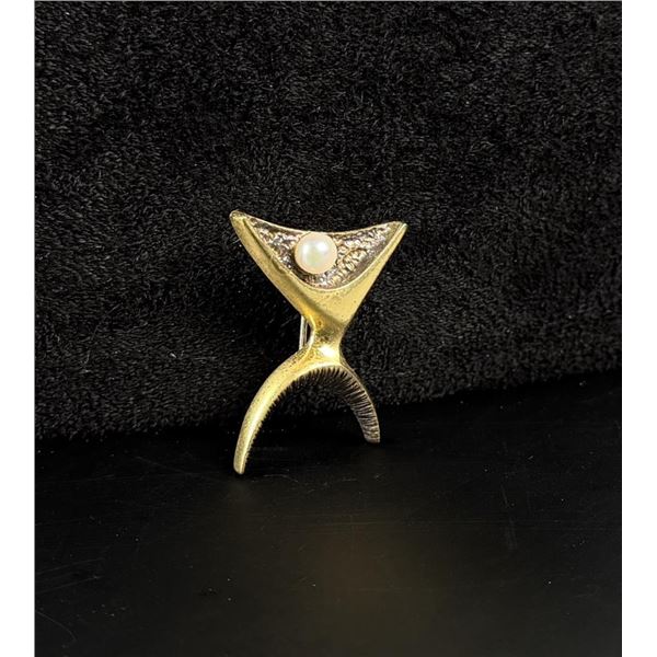 Mid Century Hogan Bolas Bronze Brooch