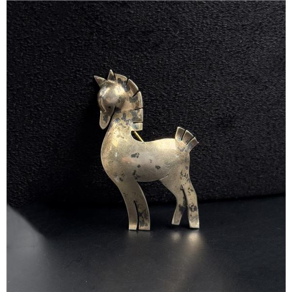 Sterling Silver Bucephalus Horse Brooch