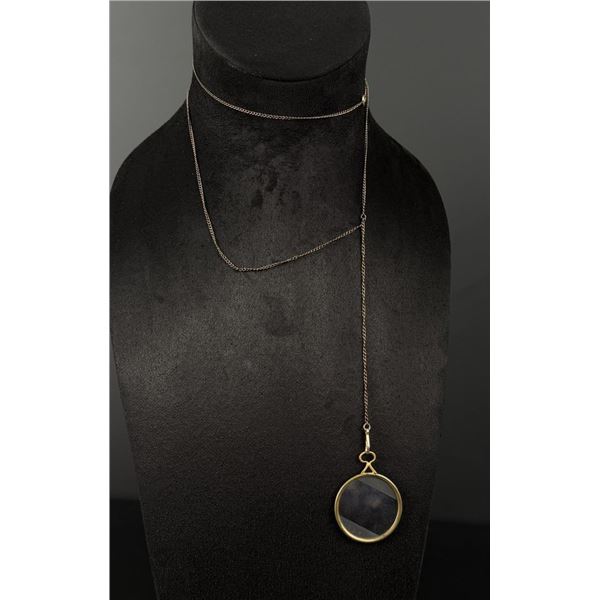Victorian Brass Monocle Necklace