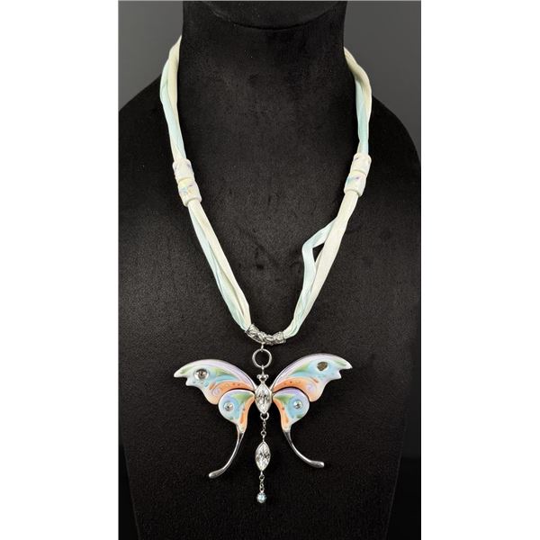 Sterling Silver Franz Porcelain Butterfly Necklace