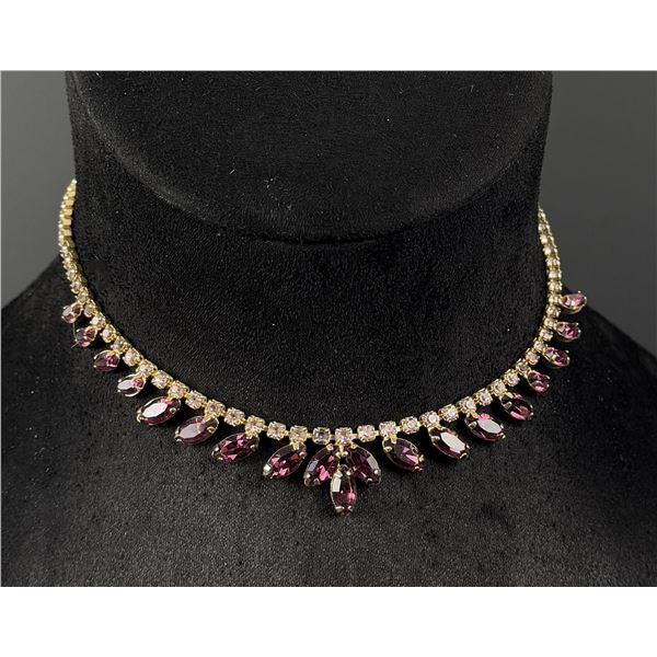 Rhinestone Drop Costume Jewelry Choker Necklace