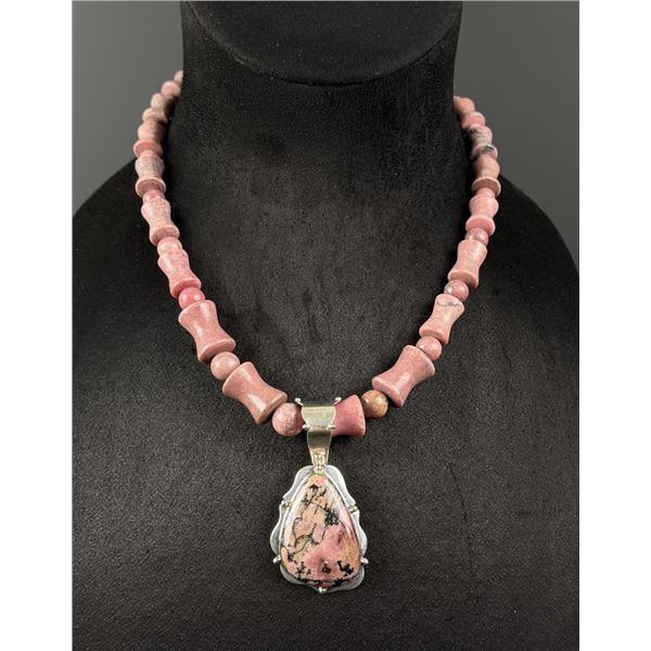 Jay King Sterling Silver Rhodochrosite Necklace