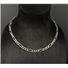Image 1 : Large Sterling Silver Figaro Chain Necklace