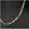 Image 2 : Large Sterling Silver Figaro Chain Necklace