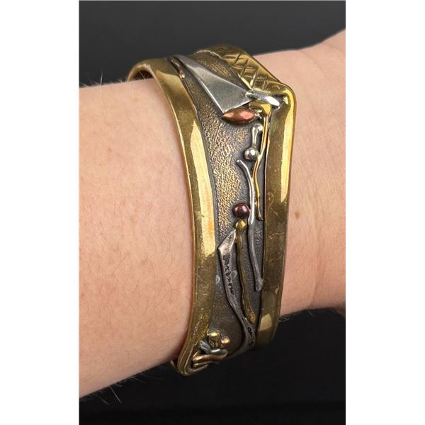 David Pritchard Brutalist Tri Metal Bracelet