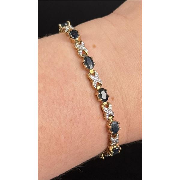 Sterling Silver Sapphire Tennis Bracelet