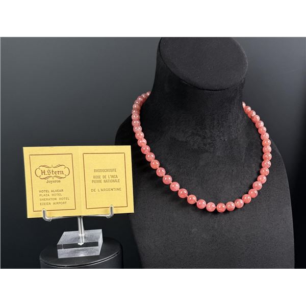 H Stern Rhodochrosite Ball Necklace