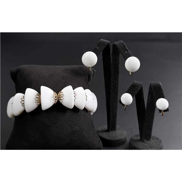 Art Deco Milk Glass Jewelry