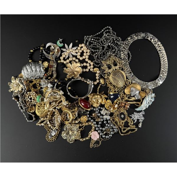 2 Pound Collection of Signed Costume Jewelry