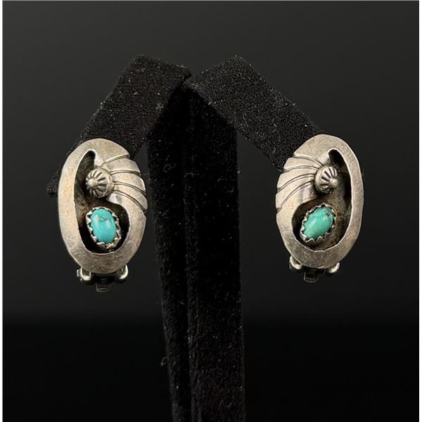 Navajo Sterling Silver Turquoise Earrings