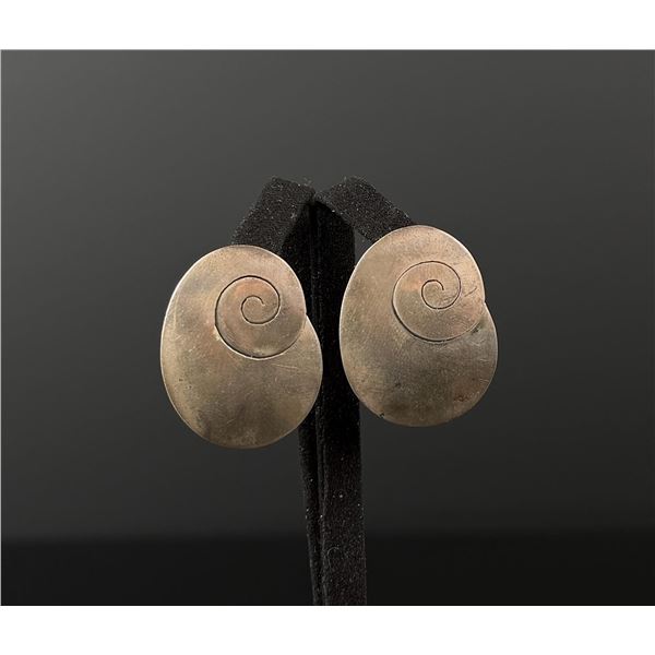 Sterling Silver Nautilus Shell Earrings