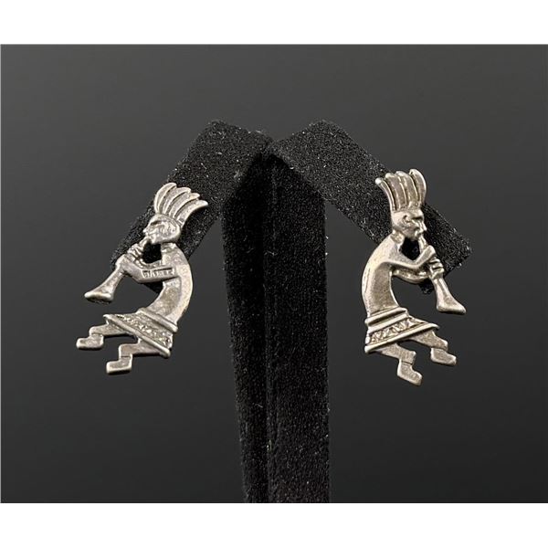 Navajo Sterling Silver Kokopelli Earrings