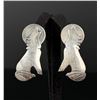 Image 1 : Sterling Silver Howling Wolf Earrings