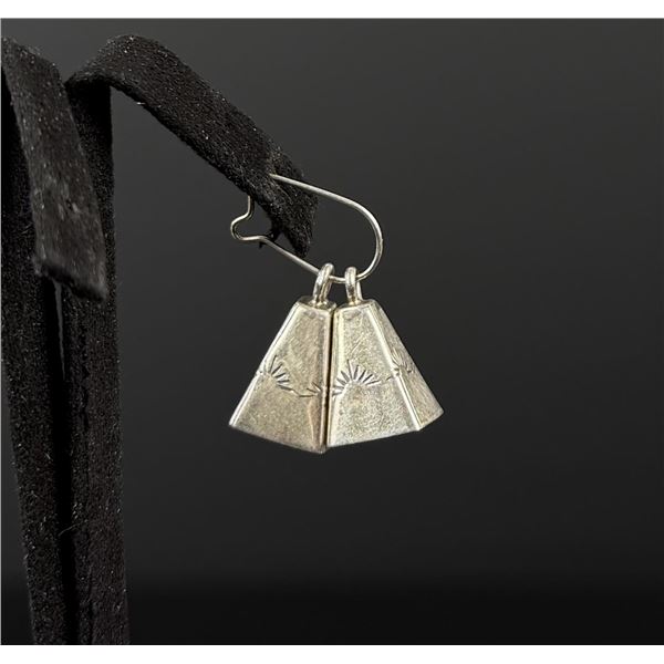 Navajo Sterling Silver Mother In Law Bell Earrings