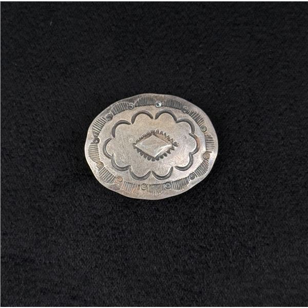 Navajo Sterling Silver Concho Belt Buckle