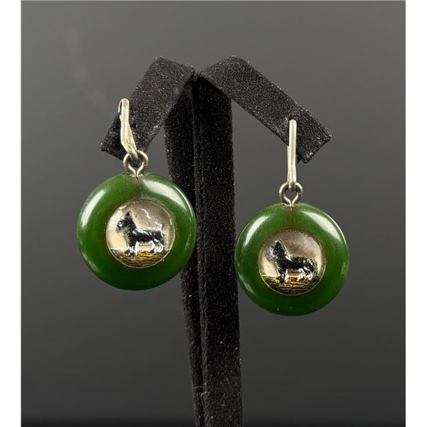 Bakelite Scottish Terrier Scottie Dog Earrings