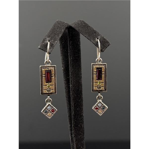 Patricia Locke Sterling Silver Rhinestone Earrings