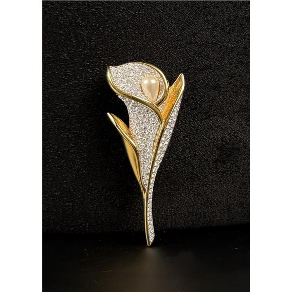 Swarovski Pave Rhinestone Calla Lily Brooch