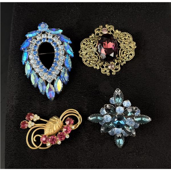 Rhinestone Costume Jewelry Brooches