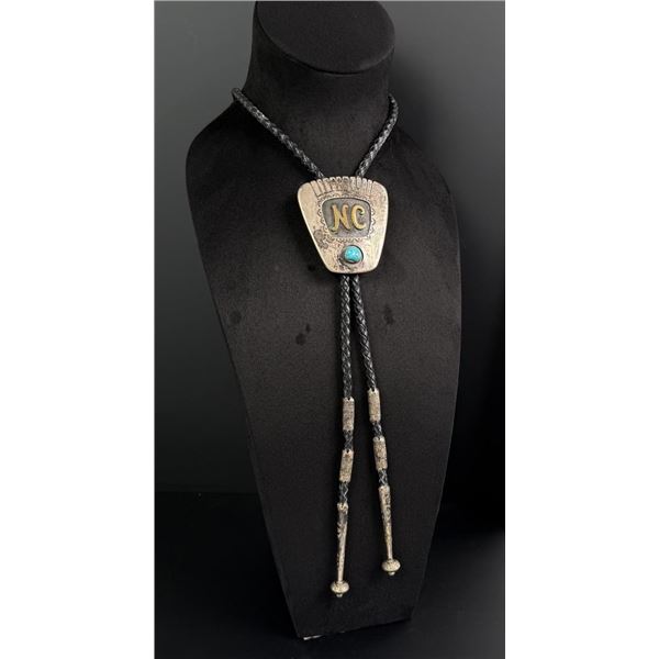 Navajo Sterling Silver Turquoise Bolo Tie