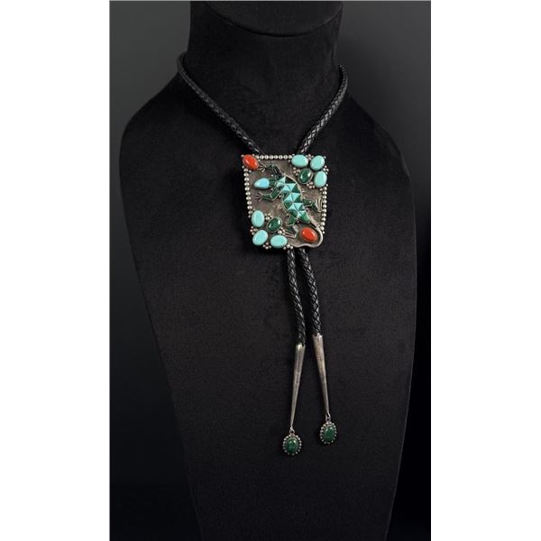 Navajo Sterling Silver Lizard Bolo Tie