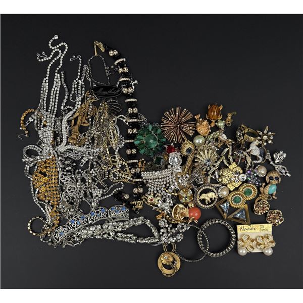 Large Collection of Rhinestone Costume Jewelry