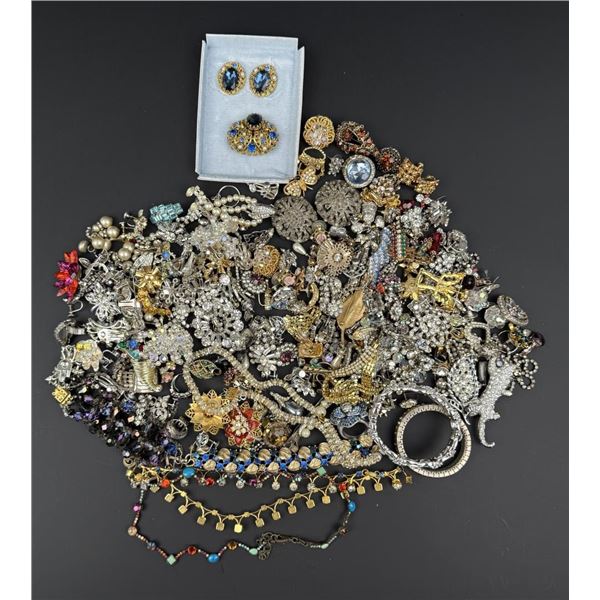 Large Collection of Rhinestone Costume Jewelry