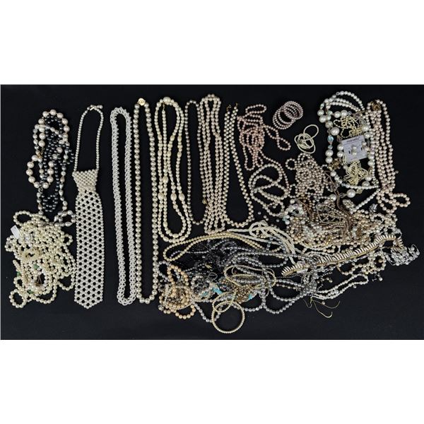 5 Pounds of Faux Pearls Costume Jewelry
