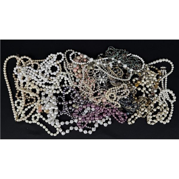 3 Pounds of Costume Jewelry Faux Pearl Necklaces