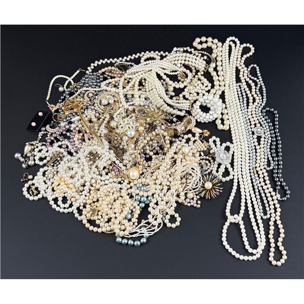 5 Pounds of Faux Pearls Costume Jewelry