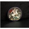 Image 1 : Sterling Silver Enamel Saint George Coin Brooch