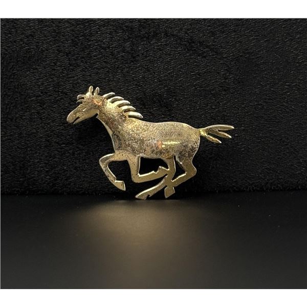 Sterling Silver Galloping Horse Brooch