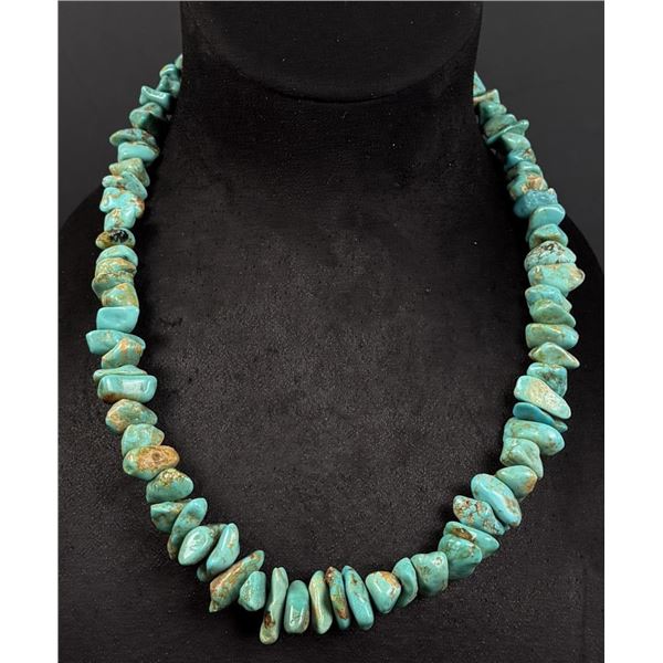 Navajo Sterling Turquoise Nugget Necklace