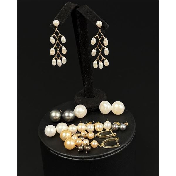 14k Gold Pearl Earrings