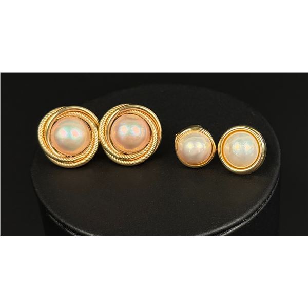 14k Gold Pearl Earrings