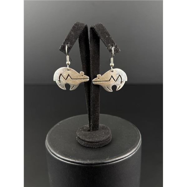 Navajo Sterling Silver Spirit Bear Earrings