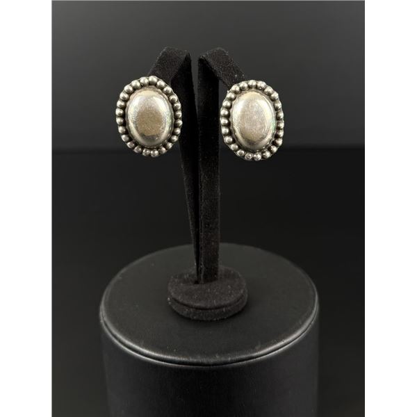 Sterling Silver Taxco Mexico Dome Earrings