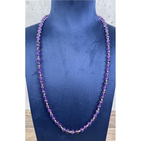 14k Gold and Amethyst Bead Necklace