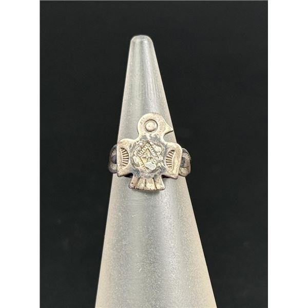 Old Pawn Navajo Sterling Silver Thunderbird Ring