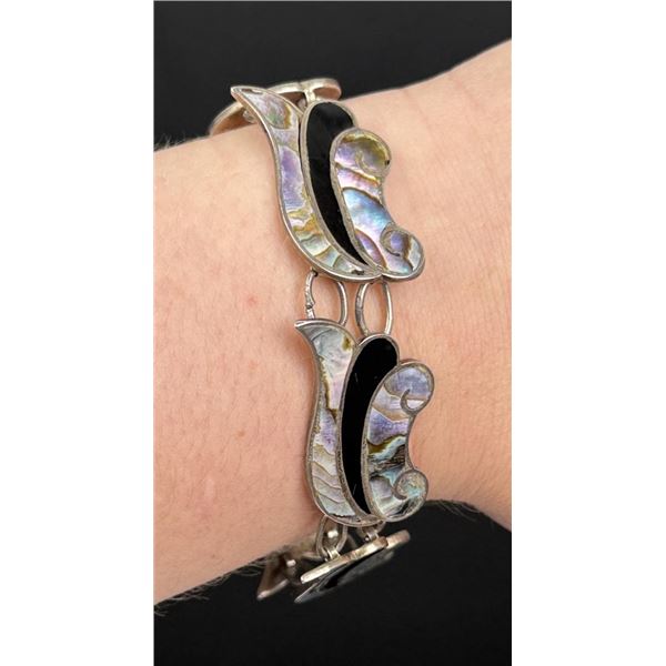 Taxco Mexico Sterling Abalone Bracelet