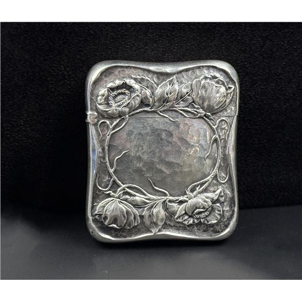 Victorian Sterling Silver Floral Match Safe