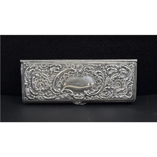 Victorian Sterling Silver Repousse Stamp Box