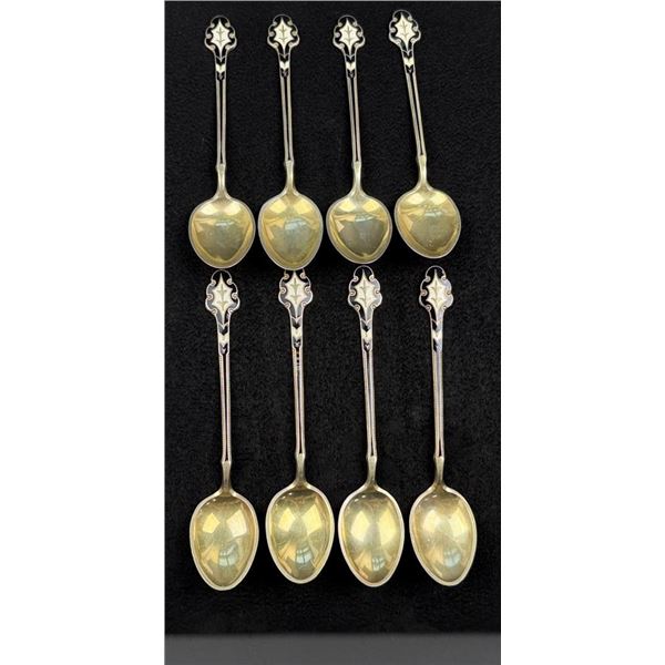 Gustav Gaudernack Norway Sterling Enamel Spoons