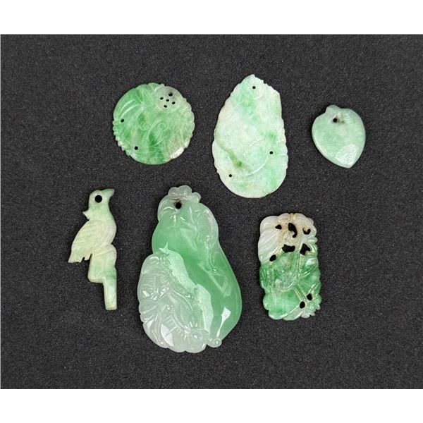 Collection of Chinese Carved Jade Jadeite Pendants