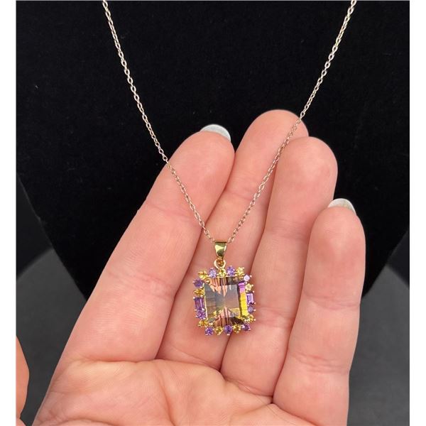 Bangkok Ratnaraj Sterling Silver Ametrine Necklace