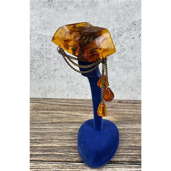 Victorian Baltic Amber Nugget Brooch