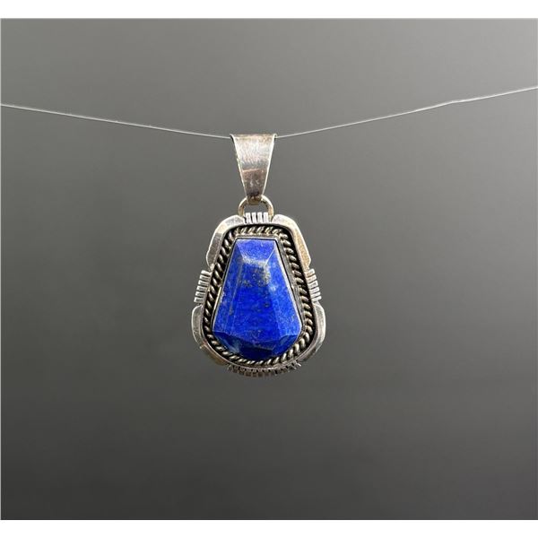 Elmer Kee Navajo Sterling Silver Lapis Pendant