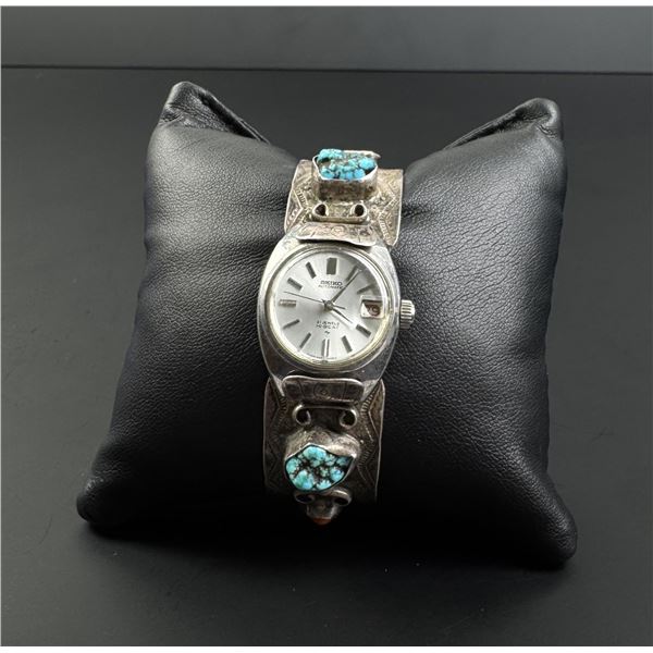 Norman Lee Navajo Sterling Watch Bracelet