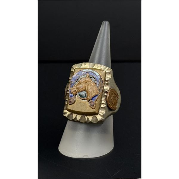 Vintage Aztec Motorcycle Biker Warrior Ring