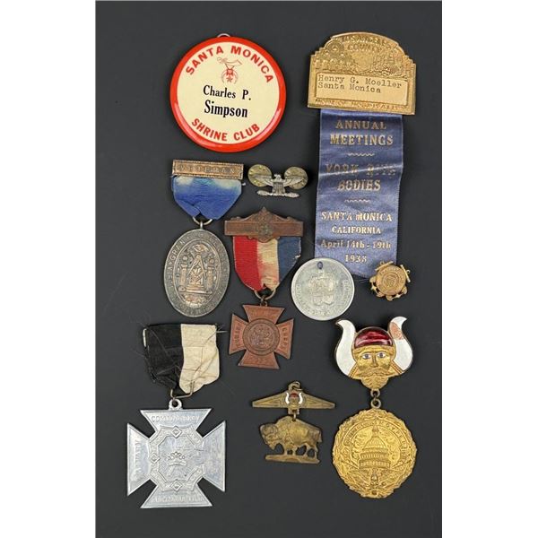 Collection of Fraternal Masonic Medals Ribbons